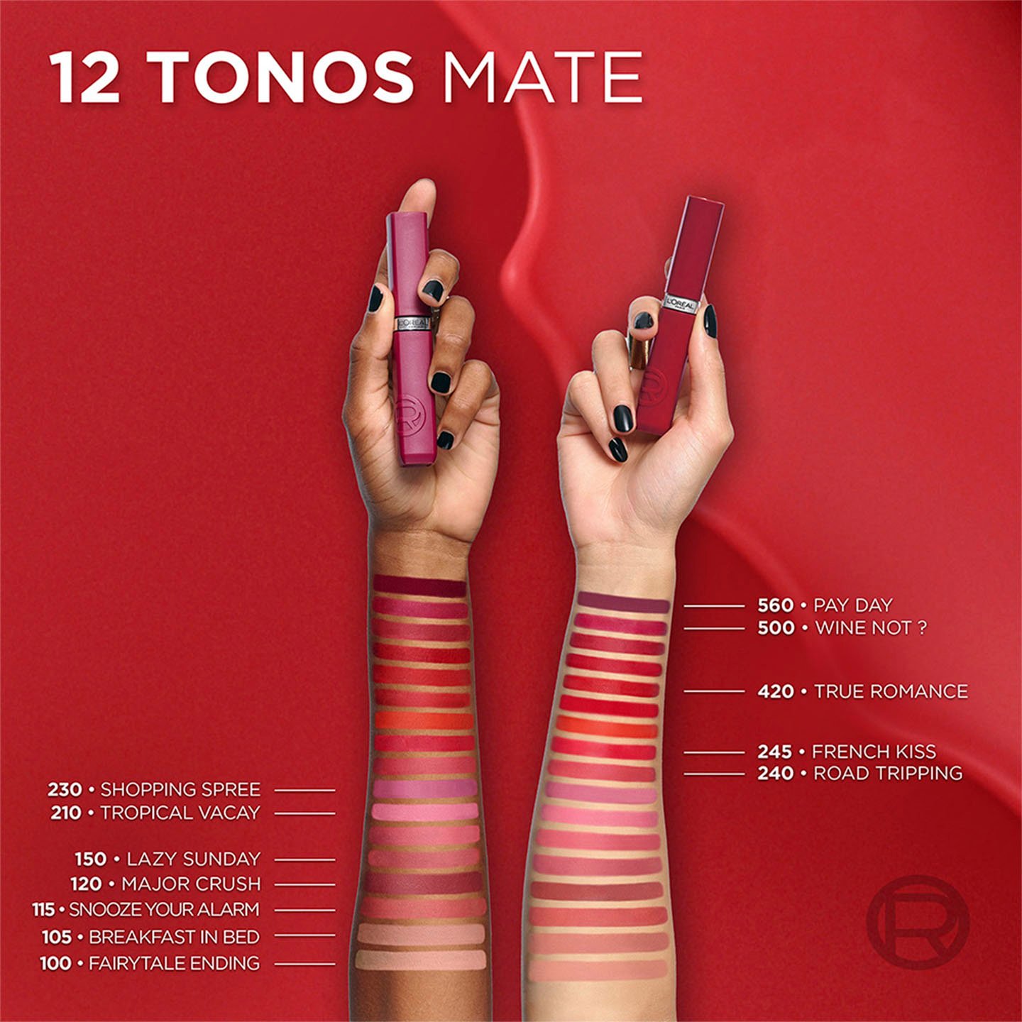 Loreal Paris Le Matte Resistance Labial Liquido Tonos Disponibles